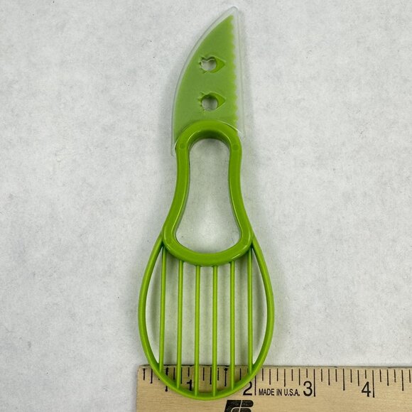 Avocado Slicer Pitter Safety Cover Green Plastic Multi-Function Kitchen Tool NEW - Picture 7 of 9